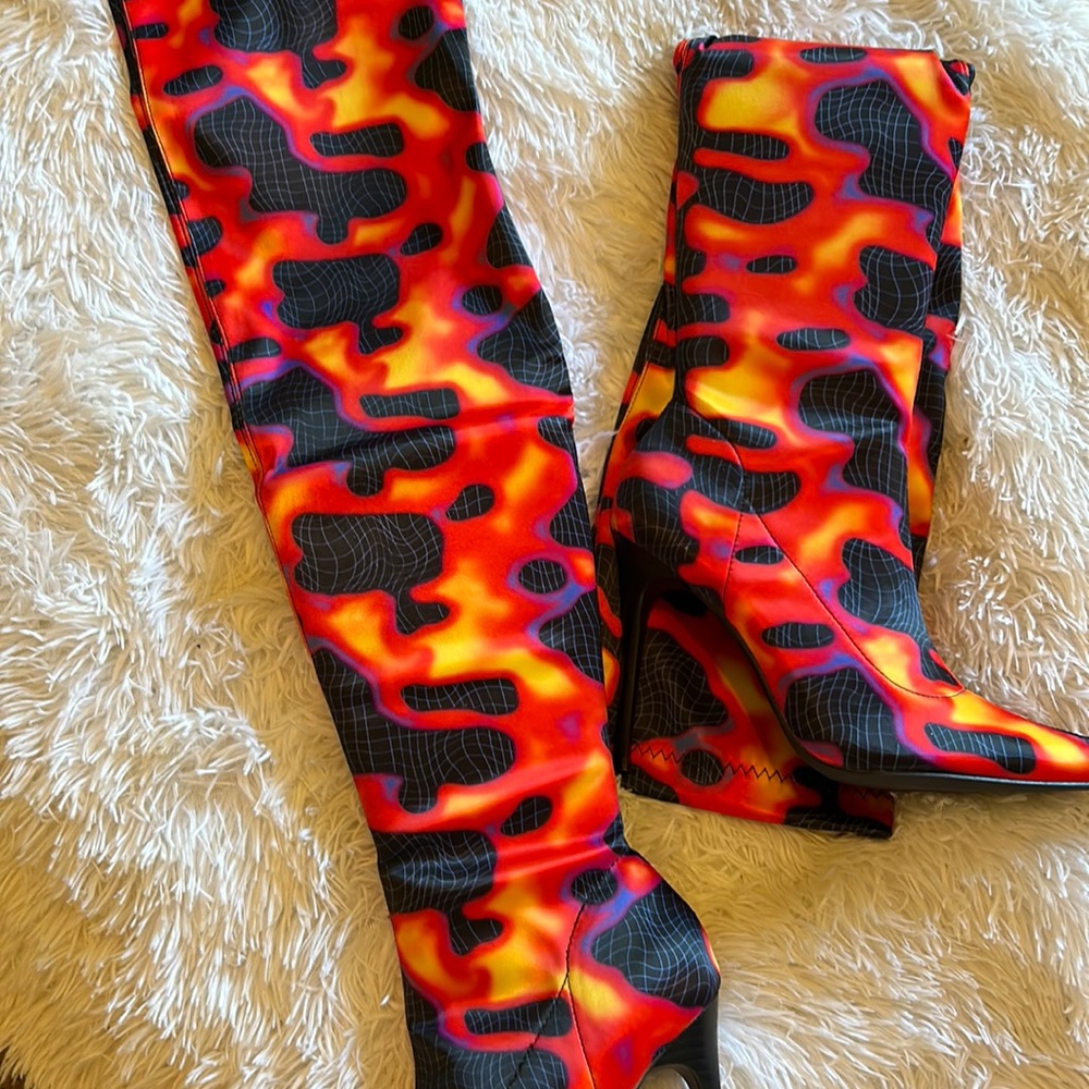 Thigh high exotic 5inch boots